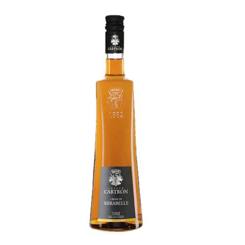 Joseph Cartron Creme de mirabelle is a plum liqueur yellow and orange in colour also called slivovitz.