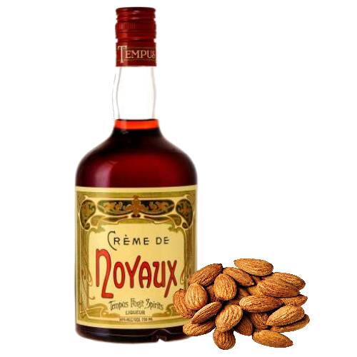 Creme de Noyaux - Creme de Noyaux or Noyeaux is an almond flavoured creme liqueur made from apricot kernels which also flavor the better known brandy based amaretto.