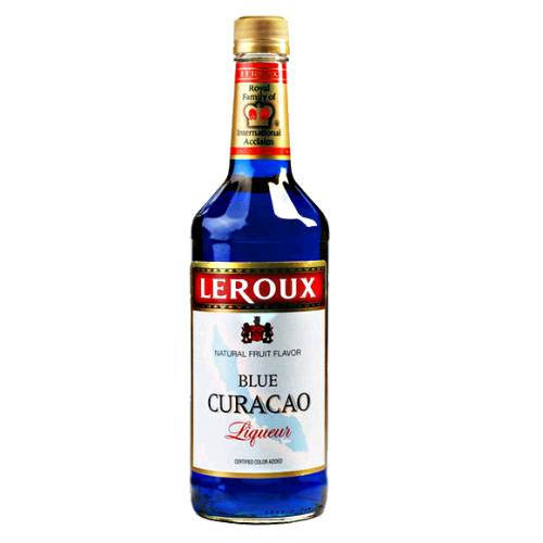 Curacao Blue Leroux - Leroux blue curacao is flavoured with dried bitter orange peels lemons curacao fruit sugar and wine for a sweet vibrant burst of citrus flavour.