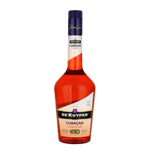 Red De Kuyper Curacao is a liqueur made with the peels of the Laraha a sour orange native to Curacao.