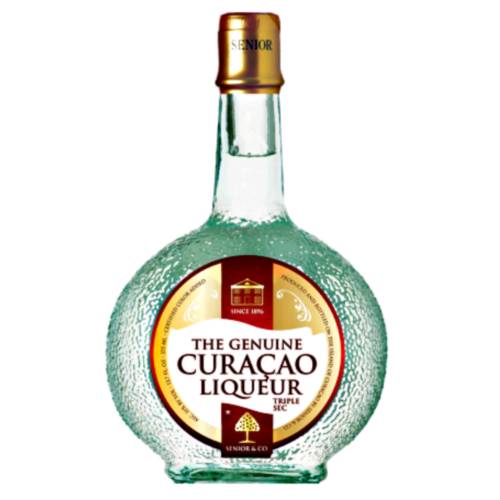 Senior And Co Curacao clear in color and made with the peels of the Laraha oranges.