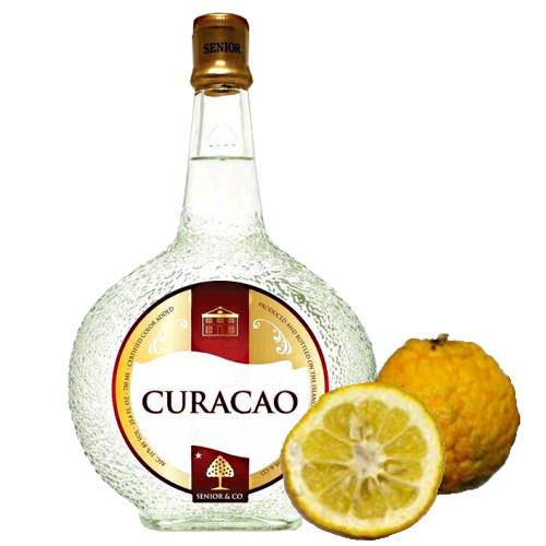 Curacao - Curacao is a liqueur made with the citrus of the Laraha a sour orange native to Curacao island.
