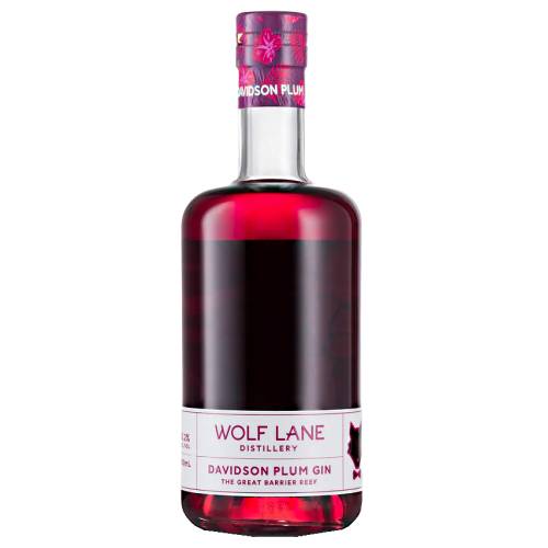 Wolf Lane Davidson Plum Liqueur made from locally grown davidson plums with a rich deep ruby color.