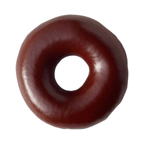 Chocolate doughnut is flour dough with chocolate and fried and coated with a chocolate icing.