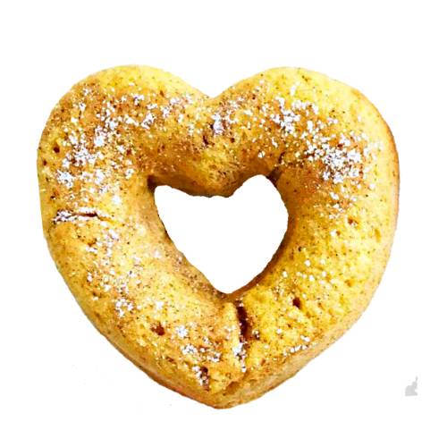 Heart doughnut made from leavened fried dough into a heart shape and various toppings and flavorings are used for different types such as sugar chocolate or maple glazing.