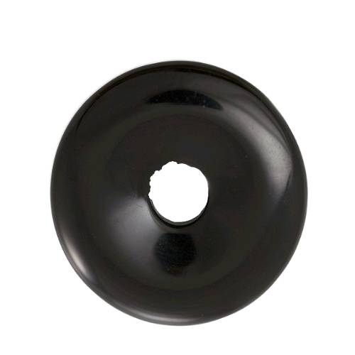 Licorice doughnut made as a plain donut then coated with a glossy licorice root glaze.