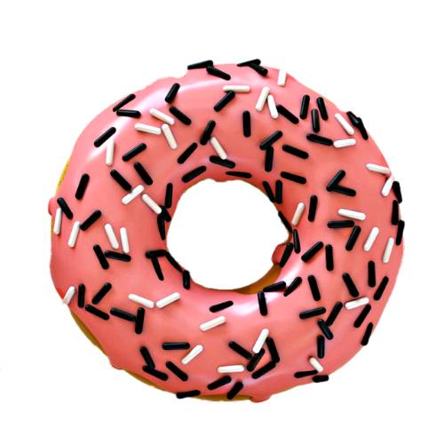 Lingonberry doughnut deep fried from a flour dough and coated with lingonberry glaze.