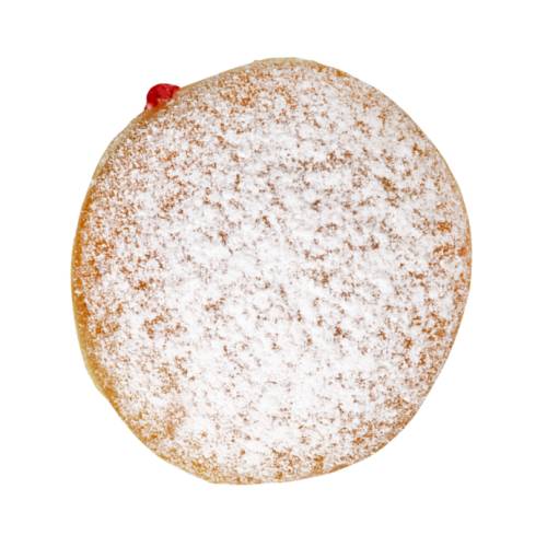 Strawberry jam stuffed doughnut are filled with a thick strawbery jam.