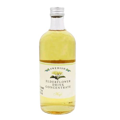 Elderflower Syrup made from elder flower sugar and water cooked into a thick syrup.