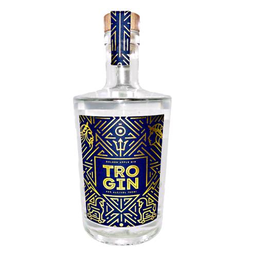 Trogin apple gin has a juniper backbone with native botanicals and golden delicious apples and lingering sweet apple finish.