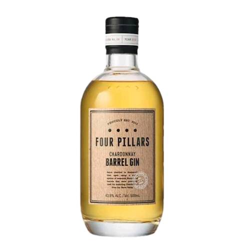 Chardonnay Ginby Four Pillars is a palate of our 2019 Chardonnay Barrel Gin is smooth light cinnamon and nutmeg flavours along with the trademark ginger from the cardamom.