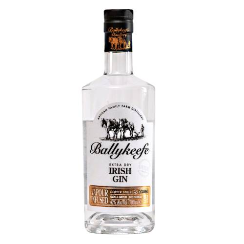 Gin Dry Ballykeefe - Ballykeefe Extra Dry Irish Gin with 12 botanicals are vapour infused in an copper pot still to create an extra dry gin.