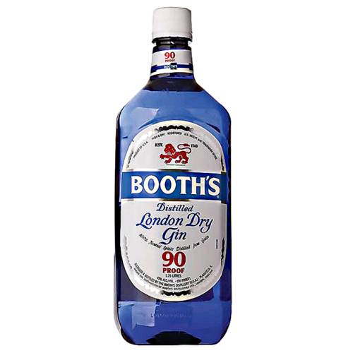 Booths dry gin with a crisp taste and clear color.