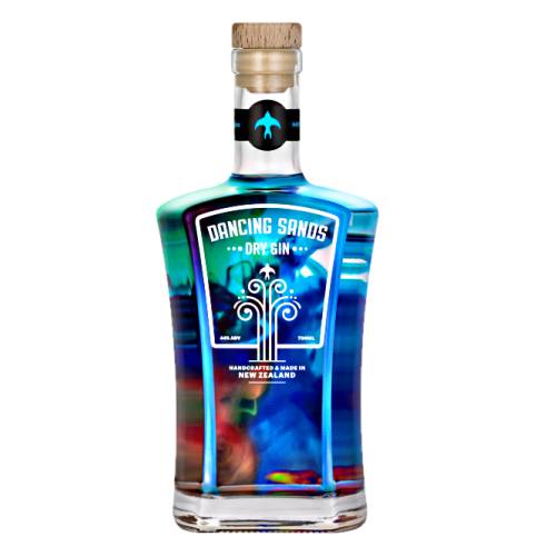 Dancing Sands dry gin made with spring water and is spice with hints of cardamom coriander peppercorns and locally foraged native manuka trees.