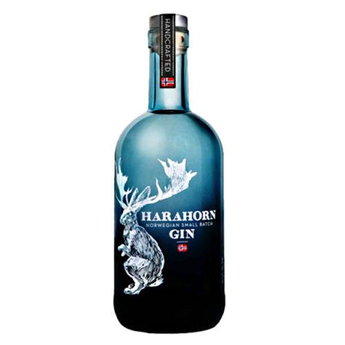 Gin Harahorn - Harahorn Norwegian Small Batch Gin is distilled from potatoes with juniper berries blueberries rhubarb seaweed marjoram and 16 other spices herbs and berries.