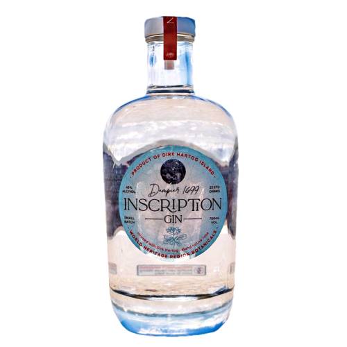 Inscription gin made with native wild rose that still blossoms on Dirk Hartog Island today.