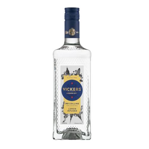 Vickers Mr Collins Gin our Mr Collins our Head Distiller has expertly blended our signature London Dry Gin with distilled lemons.