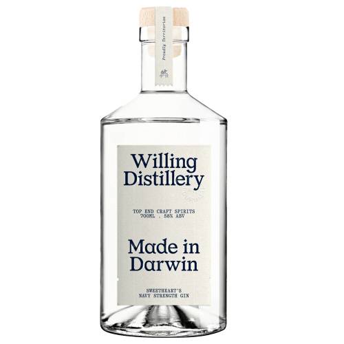 Willing Navy Strength Gin with a strong flavour of juniper and spice at the front of the palate progressing through cardamon cinnamon and finishing with lemon myrtle and citrus notes.