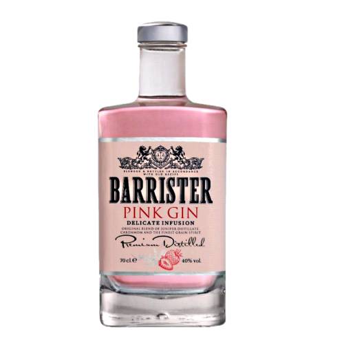 Gin Pink Barrister - Barrister pink gin is made according to the original recipe with delicate distillation Juniper anise coriander orange zest strawberries cardamom and cinnamon are used in the production of the drink.