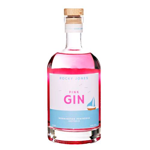 Gin Pink Rocky Jones - Rocky Jones Pink Gin This gin is infusion with rose pink colourand flavoured with grapefruit pomegranate blood orange lemon and organic rose petals.