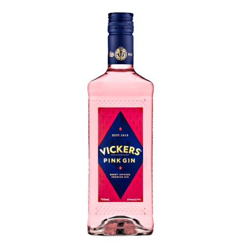 Gin Pink Vickers - Vickers pink gin carries aromas of ripe strawberries raspberries and blackcurrants finishing with a familiar hint of juniper with tasting of berries with undertones of traditional gin the blend delivers a unique flavour and smooth finish.