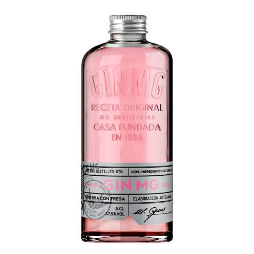 Gin Rose MG - MG rose gin is a classic cut gin where the juniper takes centre stage for this reason its cultivation harvesting and sorting by hand is strictly controlled and strawberry extracts its aromas of natural strawberry.