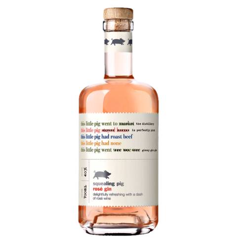 Gin Rose Squealing Pig - Squealing Pig Rose Gin is made from Marlborough Pinot Noir Rose along with botanicals like Juniper Citrus and Lavender.