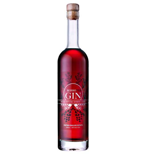 Gin Rosso Pietro Gallus - Pietro Gallus rosso gin is the perfect union of fermented Barbera grapes and infused with davidson plum and result is a lively deep red coloured gin.