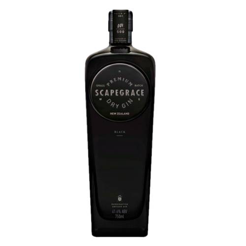 Gin Scapegrace - Scapegrace black gin is made with aronia berry saffron pineapple butterfly pea and sweet potato.