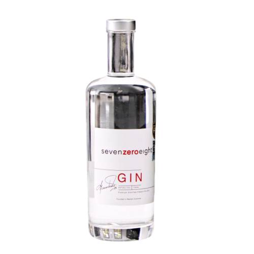 Seven Zero Eight gin was founded by Shane Warne and has a classic nose with a luscious balanced palate that leads into a smooth finish with hints of lemon myrtle and thyme.