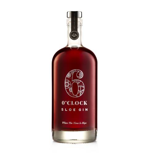 6 Oclock gin sloe flavoured with sloe berries.