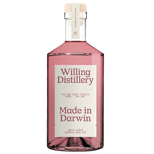 Willing Sloe Gin we have steeped Rosellas or Native Hibiscus Flowers in dry gin for a month with sugar.