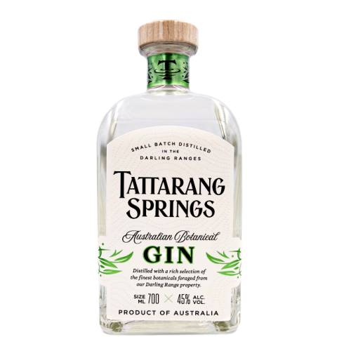 Tattarang Springs gin is a meticulous blend of bush lemon red gum flowers and wild aniseed produce a subtle delicately balanced gin.