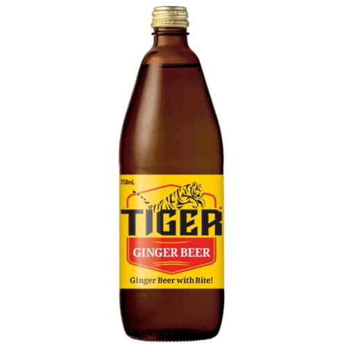 Ginger Beer Tiger - Tiger Ginger Beer is a sweetened and carbonated usually non alcoholic beverage using ginger spice and come in a warm light brown color.