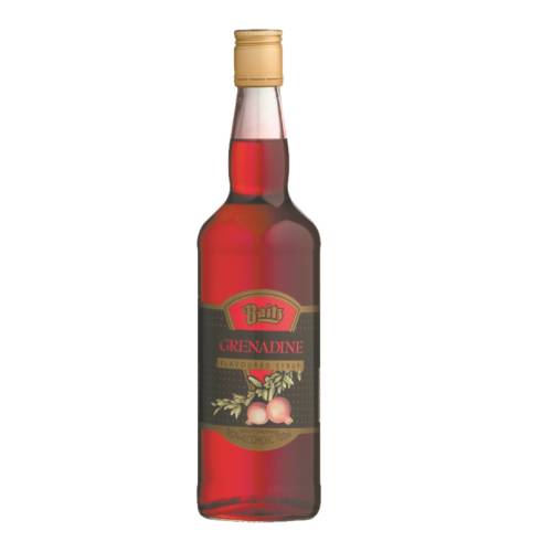 Grenadine Baitz - Reddish brown in appearance this sweet syrup exhibits an intense molasses like aroma. The pomegranate flavour is sweet and strong just as traditional grenadine syrups.