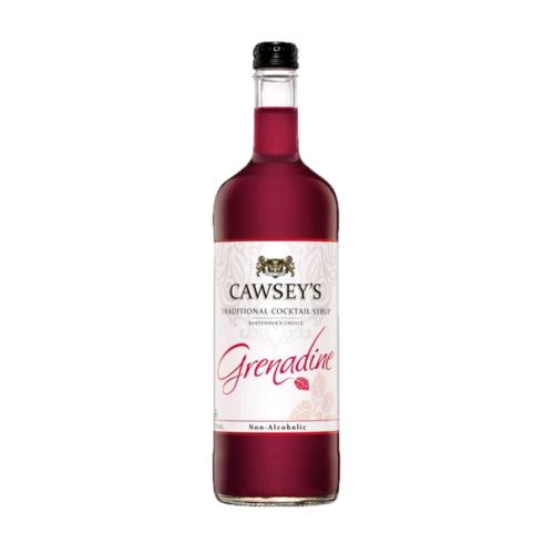 Grenadine Cawseys - Cawseys Grenadine is a non alcoholic bar syrup characterized by a flavour that is both tart and sweet and by a deep red colour and should be flavoured with Pomegranate.