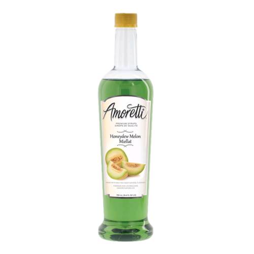 Honeydew melon flavor syrup made with honeydew melons and sugar.