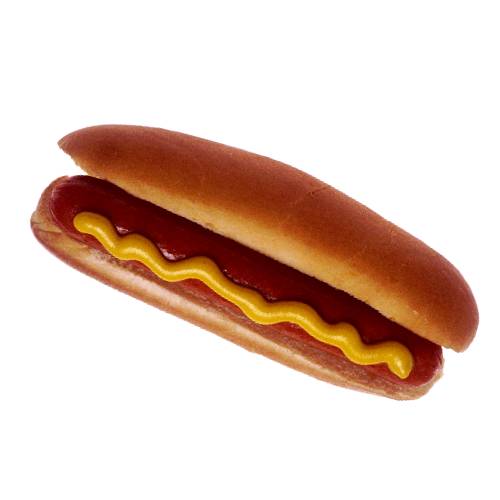 Hot Dog is a dish consisting of a grilled steamed or boiled sausage served in the slit of a partially sliced bun.
