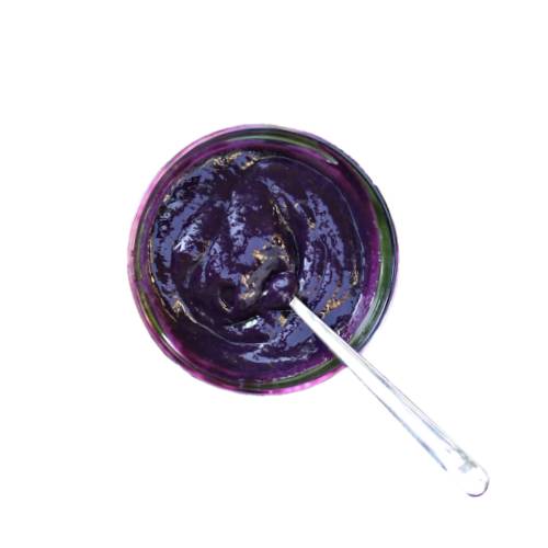 Huckleberry cut and mashed into a pulp.