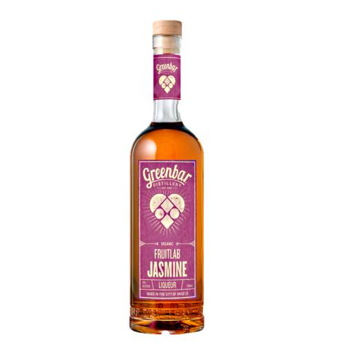 Greenbar Jasmine Liqueur with floral and delicate with a rich tea like finish made with molasses spirits jasmine green and black teas lemon cane sugar.
