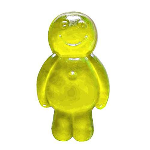 Apple jelly baby with a gummi soft candy with a sweet fruity apple made with sugar and gelatin and is sweet jelly with a green apple flavour.