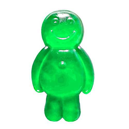 Kiwi Jelly Babies are a gummi soft candy with a bright green color made with sugar and gelatin making a sweet jelly with a strong taste of kiwi.