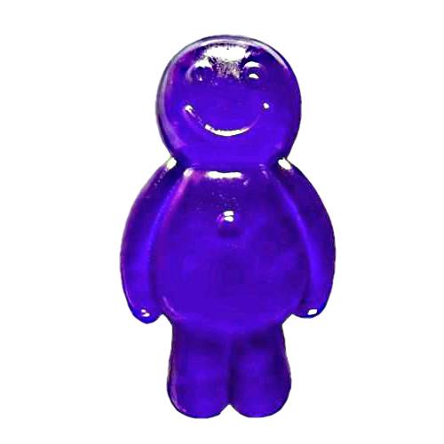 Mulberry flavoured Jelly Babies are a gummi soft candy with a purple color made with sugar and gelatin making a sweet jelly with a strong taste of mulberry berries.