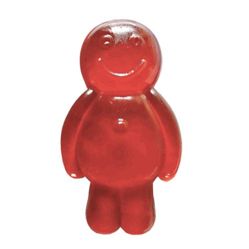 Raspberry Jelly Babies are a gummi soft candy with a light red color made with gelatin and sugar making a sweet jelly with a taste of sweet and bitter raspberry.