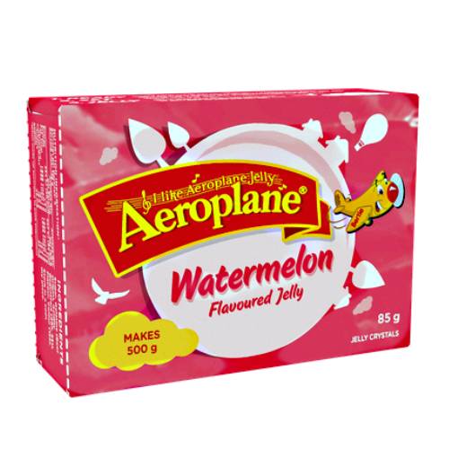 Jelly Watermelon - Watermelon jelly mad by mixing watermelon jelly powder with hot water and cooled until set with a light pink color.