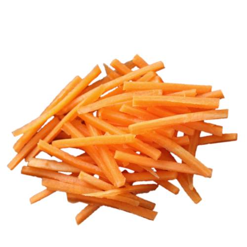 Carrot julienne is raw carrot cut into match stick size shapes.