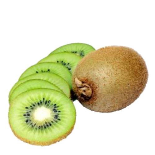 Kiwi - Kiwifruit or Chinese gooseberry is the edible berry of several species of woody vines in the genus Actinidia and are rich in fiber and packed with the enzyme actinidin.