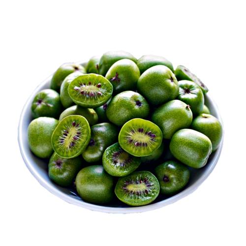Kiwiberries is Actinidia arguta the hardy kiwi is a perennial vine native to far east. It produces a small kiwifruit without the hair like fiber covering the outside unlike most other species of the genus.