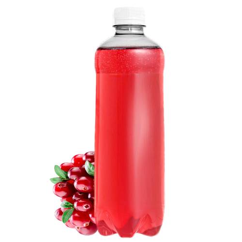 Lingonberry soda water is a rich red color and full lingonberry flavour.