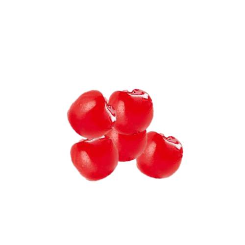 Pulp made from cutting and mixing maraschino cherrires into a fine pulp.